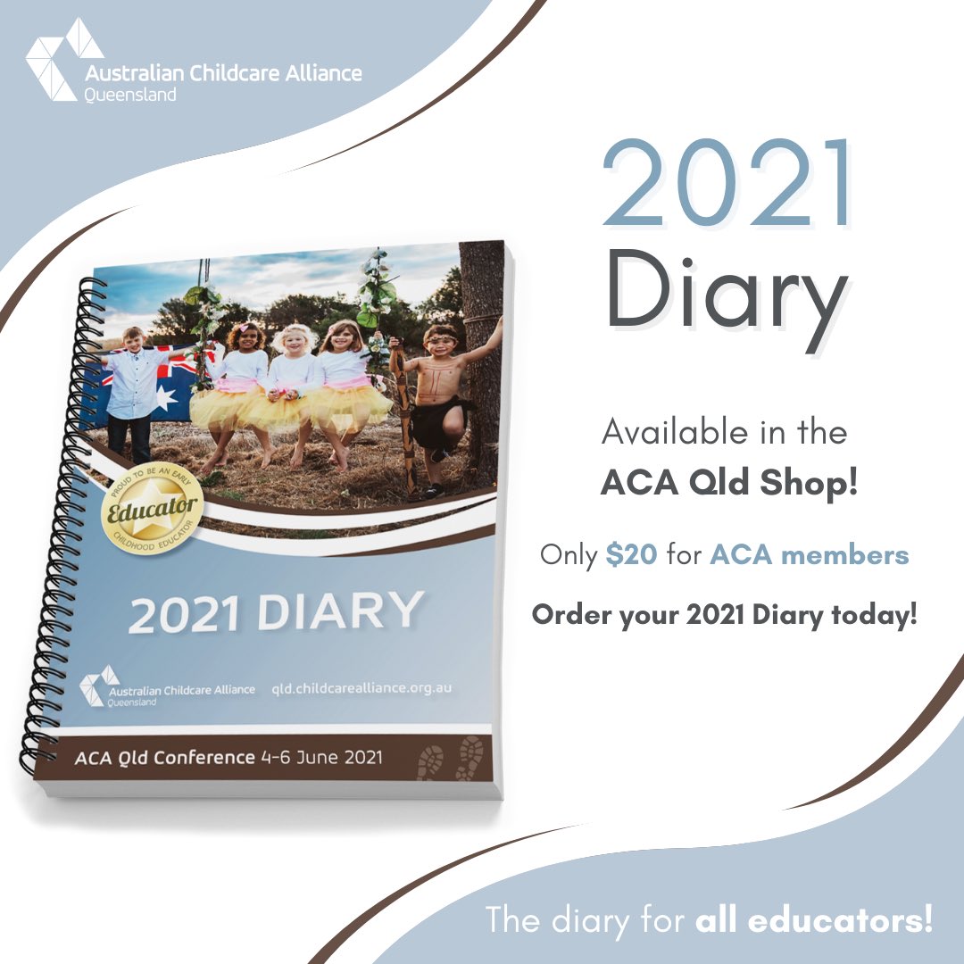 ACAQld's tweet photo. Have you ordered your ACA Qld 2021 Diary yet? 📒 All ACA Qld members receive ONE copy free of charge as a benefit of membership. Please place an order if you wish to purchase additional copies.

https://t.co/q4vSFjIbIL https://t.co/7ZP9D5Tiu5