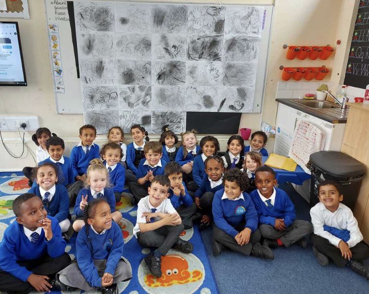 We were very proud of our collective cave painting that we created during our Art lesson with Mrs Atkinson. <a href="/stsilasschool/">St Silas CE Primary School</a>