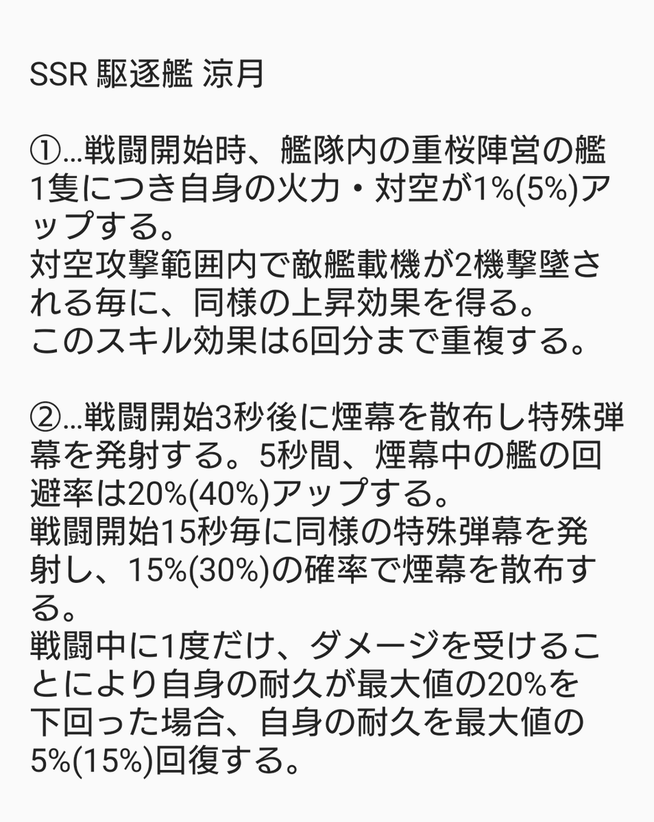 らっと アズレン Ssr紀伊 涼月のスキル情報です 暫定版 アズールレーン 碧蓝航线