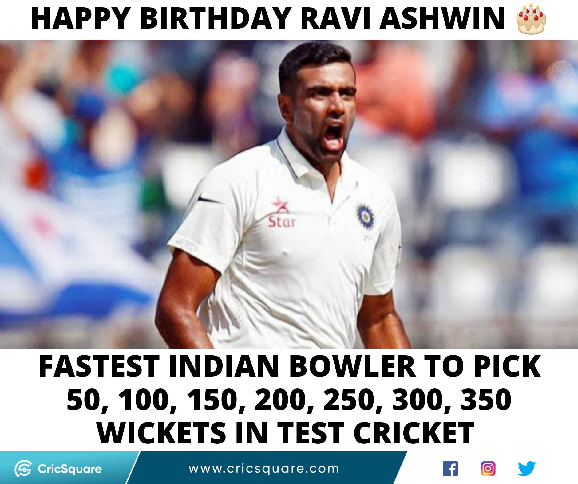 Happy Birthday, Ravichandran Ashwin.     