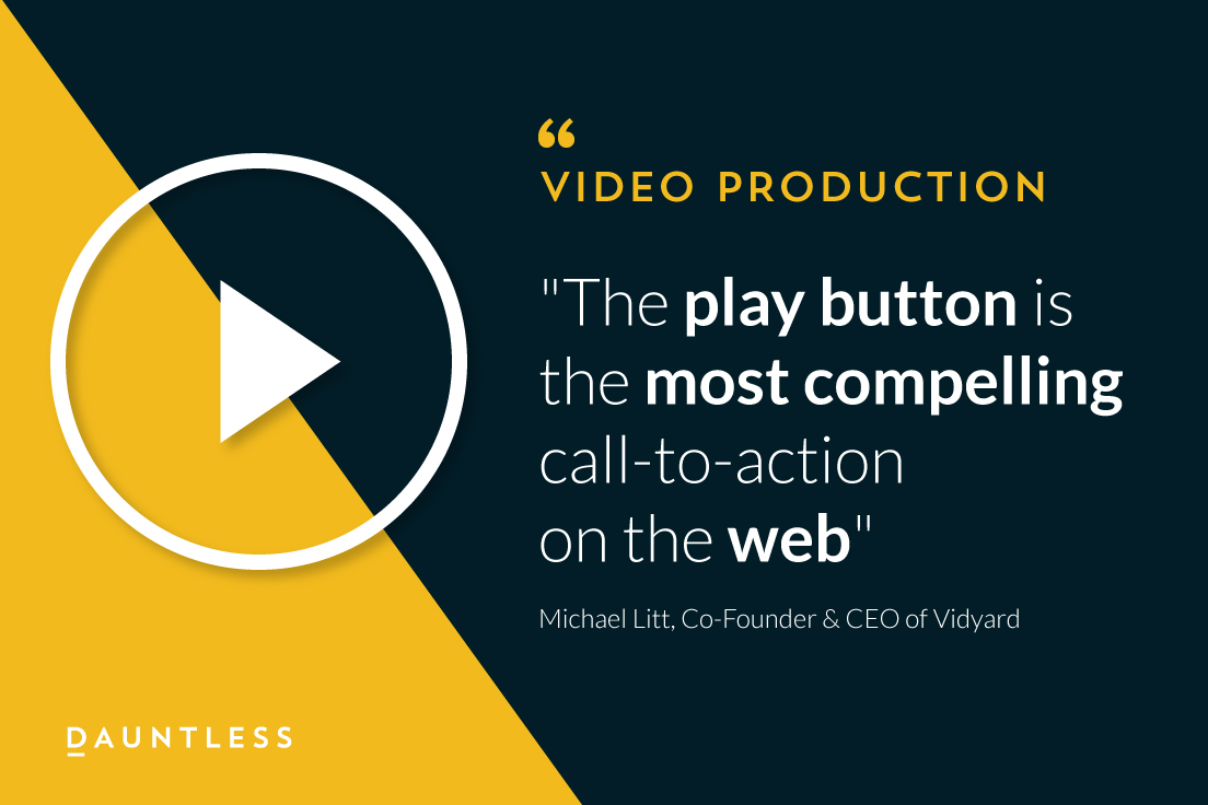 dauntlessagency's tweet photo. Give people a reason to #click. 
Video invites and intrigues. #Video makes #information more compelling and meaningful. It provides greater context for information and is more memorable than text.

Want a video? We can help! Contact us &amp; get started.
https://t.co/0vO08wAWnG https://t.co/L29jbV6FCs