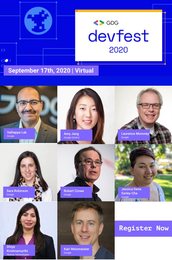 aicampai's tweet photo. #devfest #aidevfest20 less than 1 hour to the GDG AI Machine Learning DevFest 2020 today. 
Join us for pre-event networking with speakers, peer devs from worldwide.  live tech talks on:
📆 9/17, 7:30AM PDT
👉 https://t.co/p2W0hIgFns

@gdg @gdg_nyc @GdgHouston @GDGCloud https://t.co/ebQdacMCf7