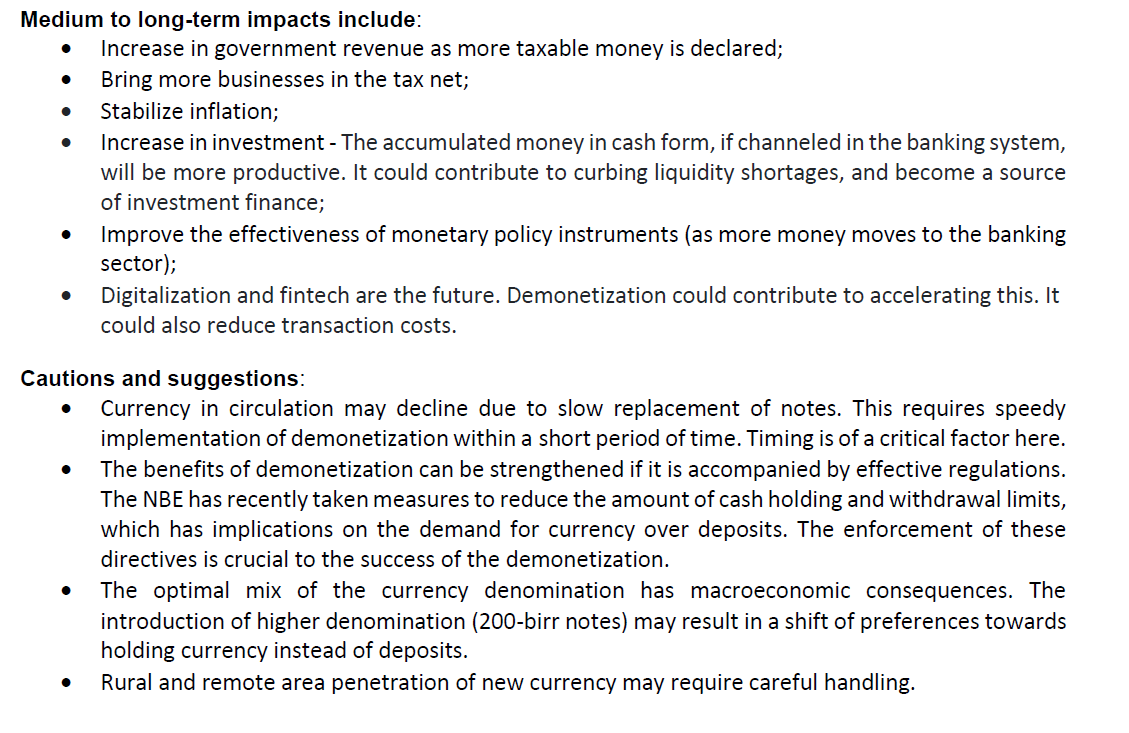 A press release by Ethiopian Economics Association: on the potential effects of demonetization on the #Ethiopai'n economy.