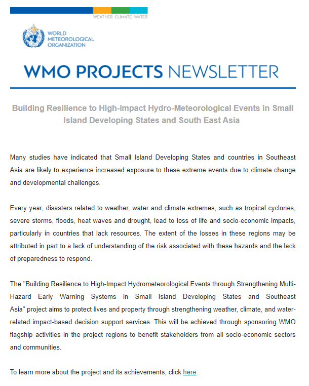 WMO's tweet photo. We just released our third projects newsletter which provides an update on how various activities are moving forward despite the COVID-19 pandemic. Read more and subscribe here: https://t.co/xgzHoX37mk https://t.co/BPijk2wGt6