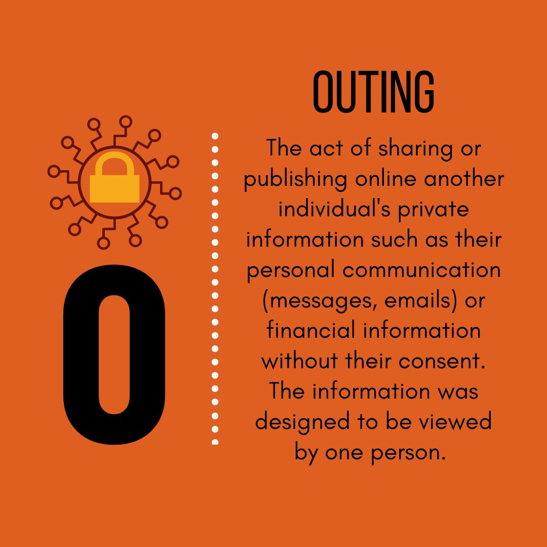 DigitalRightsPK's tweet photo. O is for OUTING.
Outing is designed to cause a person harm. It is the process of 'leaking' private information with the intention of harm.
#HamaraInternet #MehfoozInternet
@unwomen_pak @Sha_Rassool @aisha_mukhtar @YasirAmanat https://t.co/mXDfvfaOam