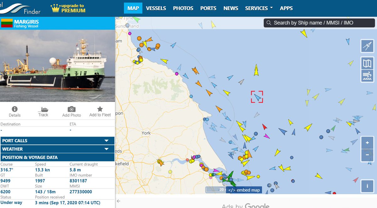 Notorious supertrawler MARGIRIS has arrived off Yorkshire this morning joining FIVE other EU factory trawlers currently operating off the UK coast. Read more here  https://www.facebook.com/BluePlanetSoc/posts/3320027011367247  #EndBycatch