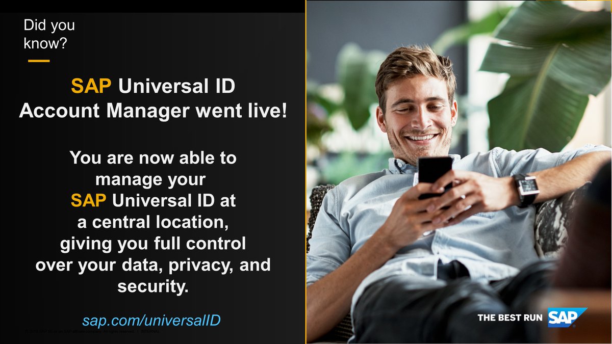 DPraisova's tweet photo. “Drumroll please … We are happy to announce that #SAPUniversalID Account Manager is live! Try it out now at https://t.co/okHC1mYsBo ” https://t.co/hAIp822wnp