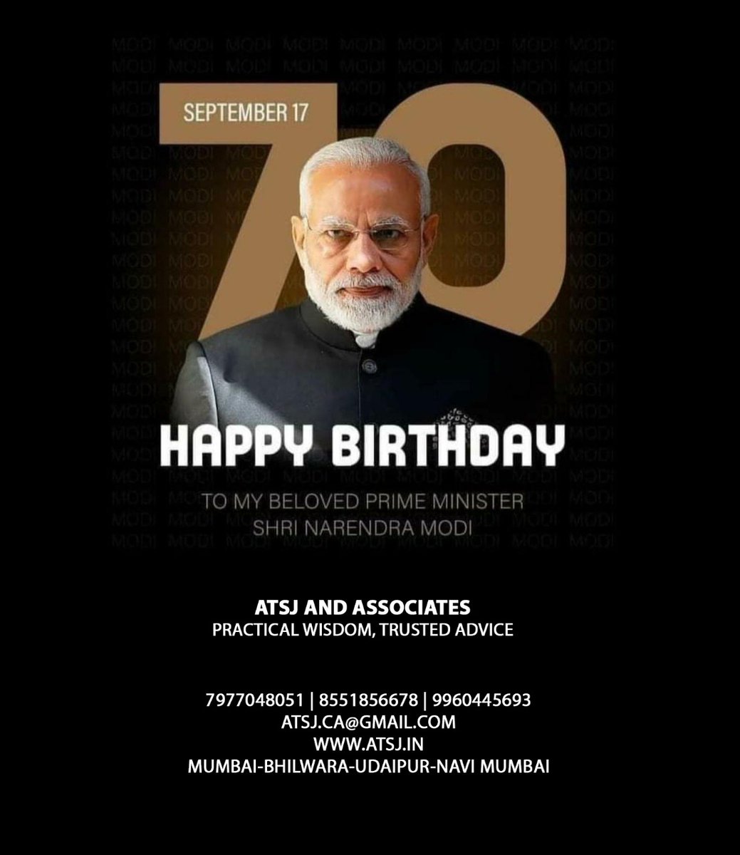 AndAtsj's tweet photo. Wishing you a very happy birthday PM Sir from ATSJ Family @narendramodi @PMOIndia https://t.co/QILBkIY9iw