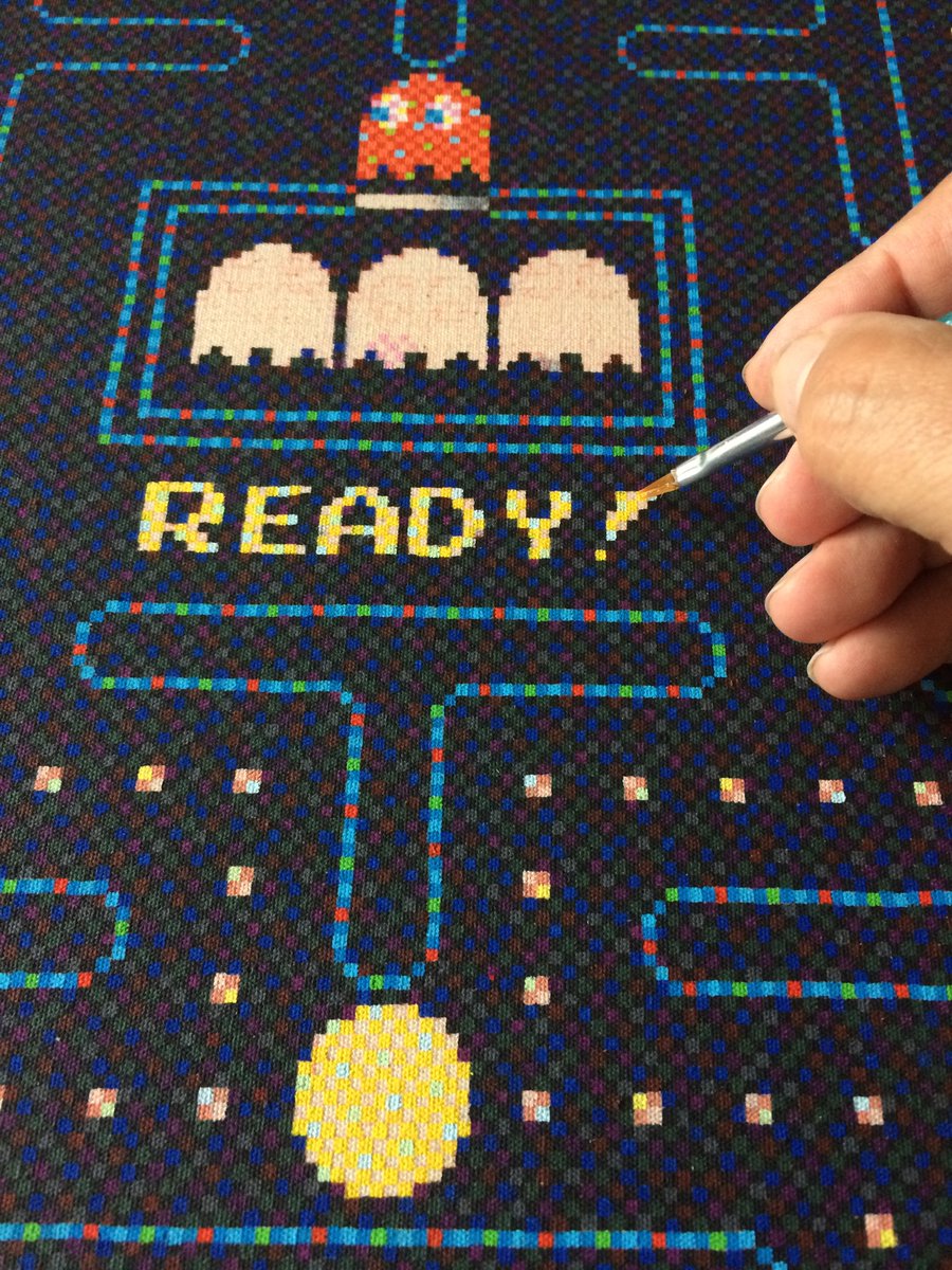 patrickegarter's tweet photo. #finearts, at work: „pac man: pixelism meets pixel-art“, #pixelism - ca. 75.000 painted pixels, □ = 2 x 2 mm, acrylic on canvas, 50 x 60 cm. #acrylic #visualart #art #pixelart #pixelpainting #atwork #pixelpainter #pixels #canvas #paintedpixels #pacman #arte #kunst #colors #pixel https://t.co/06jTRgyVCd