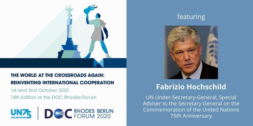 DOCResearchInst's tweet image. We are pleased to welcome @UN Under-Secretary General @HochschildF to #RhodesForum2020 to discuss the reinvention of multilateralism 75 years on from the founding of the United Nations. 

Registration is free and open to all at rhodes2020.doc-research.org/#register-now