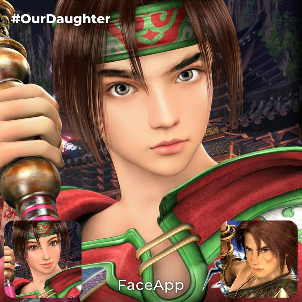 SoGreekWarrior's tweet photo. More Face App Soul Calibur Stuff. This Time It's Seong Mina × Kilik plus Ivy × Seigfried ✨ https://t.co/6Fj6YjAnKK