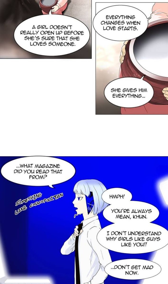 this convo rly stuck w me for some reason...like, what was the significance of it, if any??? i mean, it's probably just banter but it doesn't feel that unimportant idk #TowerOfGod 