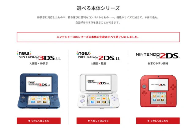 ニンテンドー3DSシリーズ、ついに生産が終了となってしまう・・・