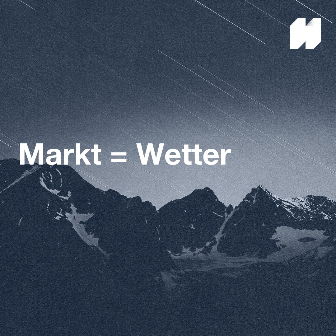 Markt ist wie Wetter. ☔️ Man kann das Wetter nur beobachten, nicht direkt verändern. Deshalb hilft es auch nicht, sich über das Wetter zu beschweren. Marktanpassung und gute Ideen, wie das Wetter zum eigenen Vorteil genutzt werden kann, ist die einzig intelligente Strategie.…
