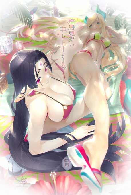 残暑見舞い【2020】 #エルフ #水着 #おっぱい #残暑見舞い https://t.co/mimptd3uaO 