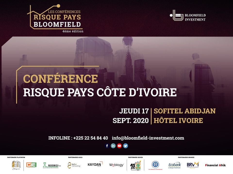 CIEofficiel's tweet photo. Nous sommes partenaire de la 4è édition de la Conférence Risque Pays Côte d’Ivoire, organisée par @Bloomfield_inv qui se tiendra ce jeudi 17 Septembre 2020, en présence de S.E. M. Adama COULIBALY, Ministre de l’Economie et des Finances de la Côte d’Ivoire
#CRP2020 https://t.co/AfshQdhAV4