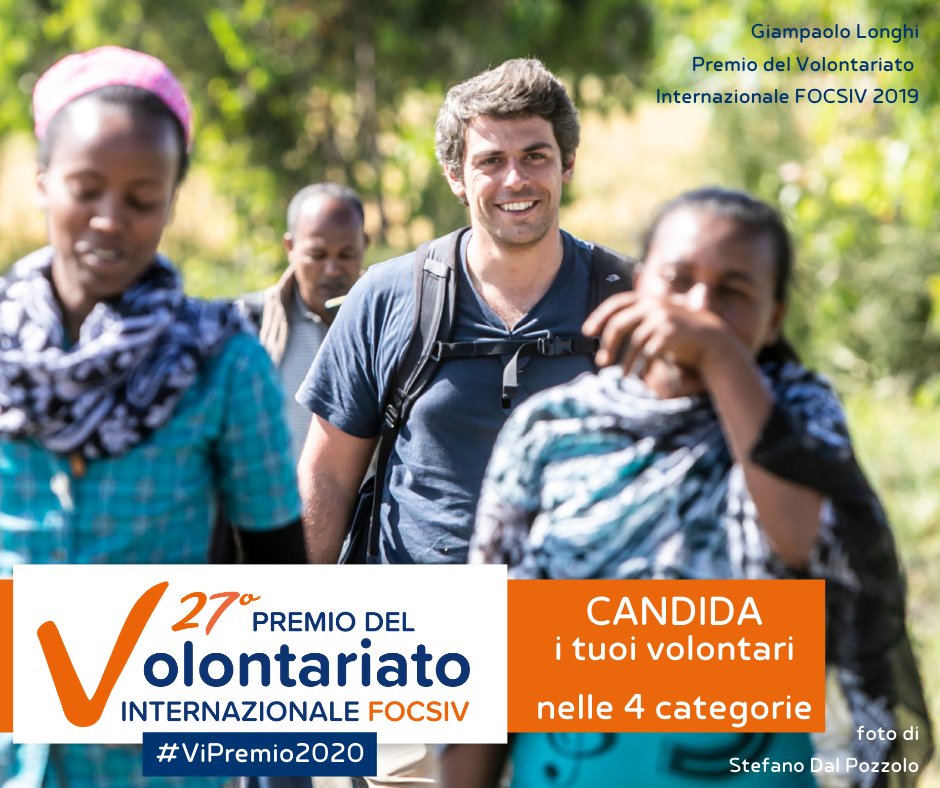FOCSIV's tweet photo. Al via il Premio del Volontariato FOCSIV 2020!
Scopri le nuove categorie, leggi il regolamento su https://t.co/wbEXQYm1EV e scopri come inviare le tue candidature entro il 15 ottobre! #ViPremio2020 #evcapital2020 #CSVPadova #PadovaCapitale #InternationalVolunteersDay https://t.co/8rvd6ILZpO