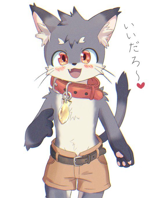 ご主人様に貰った首輪を自慢してくるケモショタ 