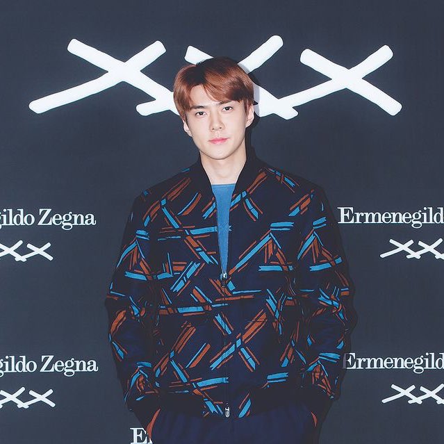 sehun for louis vuitton, ermenegildo zegna, moncler, cartier