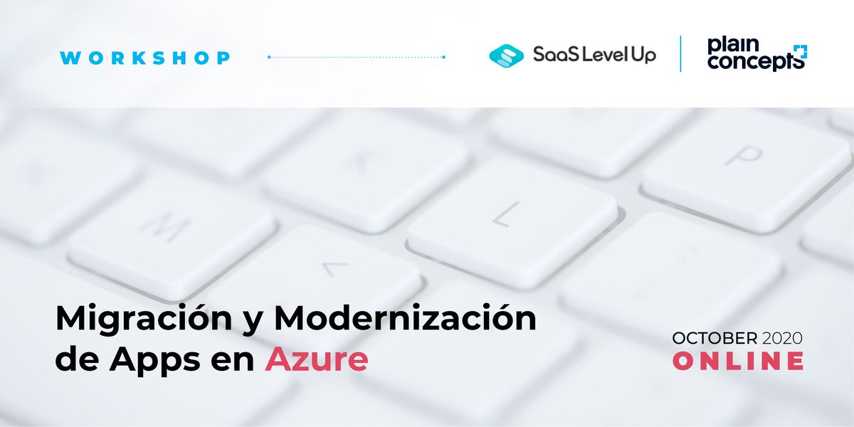 Aprende a desarrollar y perfeccionar tu estrategia de migración y modernización de aplicaciones a #Azure en nuestro próximo workshop 100% online. 👏 Además, la inscripción incluye una sesión de consultoría gratis! 👀 ¡Reserva tu plaza ya! 👉 bit.ly/2FqXmSR
