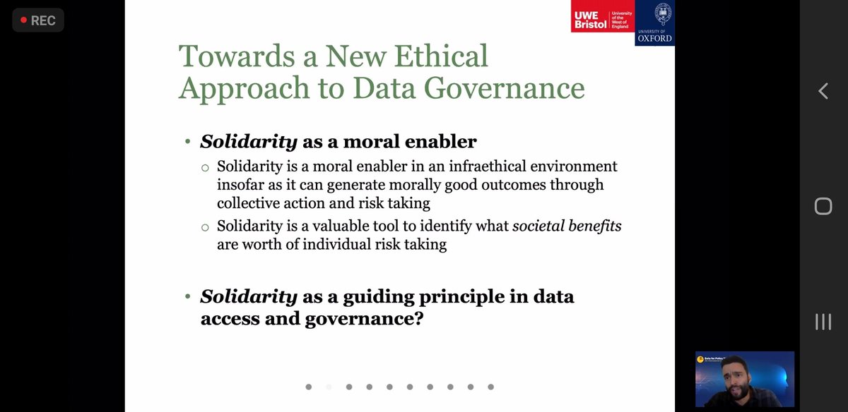 nnabilahussain's tweet image. Interesting Q proposed by @fra_tava at today&apos;s #DataforPolicy2020 session on a new ethical approach to #DataGovernance: 
Could solidarity (in taking on costs and risks) be a guiding principle, leading to collective improvements for data access and governance?
@dataforpolicy