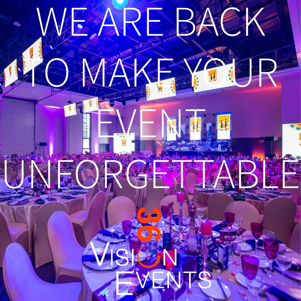 WE ARE BACK!! Let us get back to business of making your event UNFORGETTABLE and Covid - 19  compliant. #events #technical #decor #eventmanagement #entertainment Get your quote today info@360visionevent.co.za