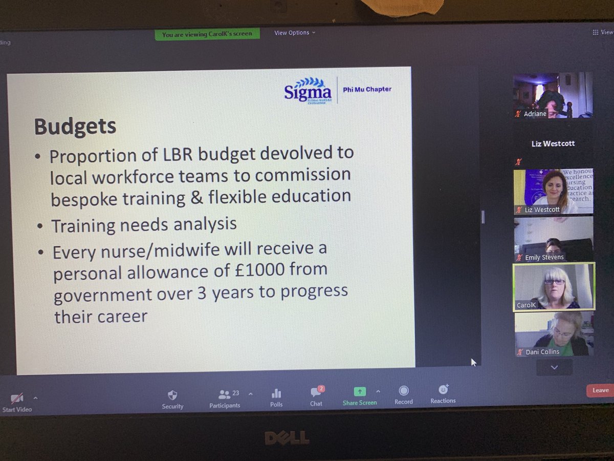 lwestcott1's tweet photo. Great to hear advice on #nursing career development from ⁦@FordeJohnston⁩ ⁦@OUHospitals⁩ ⁦@osnm_obu at our⁩ ⁦@PhiMuChapter⁩ event today ⁦@RegionSigma⁩ https://t.co/nomejn6uVL