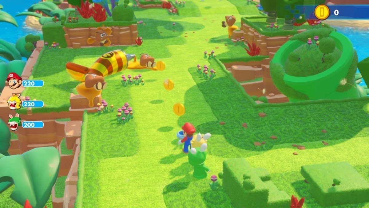 Mario + Rabbids: Kingdom Battle (2017) My dumbass forgot about this. Theres normal coins, blue and red coins. Blue coins are obtained in bonus rooms and you can nab special items. Red coins do the same in the overworld. Guess what normal coins do lmfao. Design is clean too. 8/10.