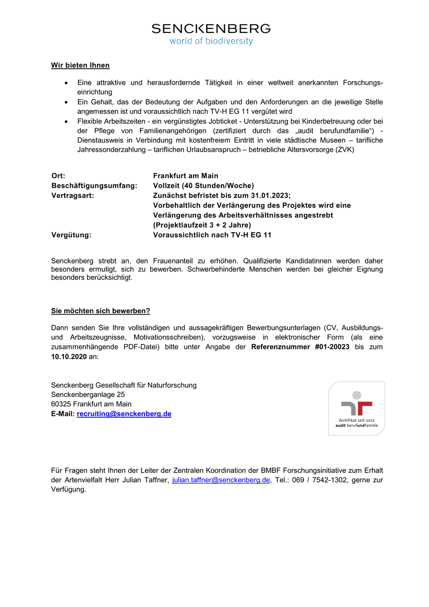 denbiOffice's tweet photo. Open #biodiversity #informatician and #datamanager position @geobiodiversity #jobs #bioinformatics. For more information see: https://t.co/BU4Aft5P9p https://t.co/2NtIcf4bjU