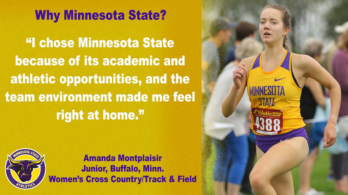 JR Amanda Montplaisir ran in 6 events for <a href="/MinnStCC/">MinnStCrossCountry</a>  in 2019 &amp; registered 53rd-place finish at NSIC Championship. Placed 50th 2019 NCAA DII Central Region Championship. Earned <a href="/NorthernSunConf/">NSIC</a> All-Academic honors last year.

#HornsUp | <a href="/mavtrack/">Mav Tracker</a> | #MavFam