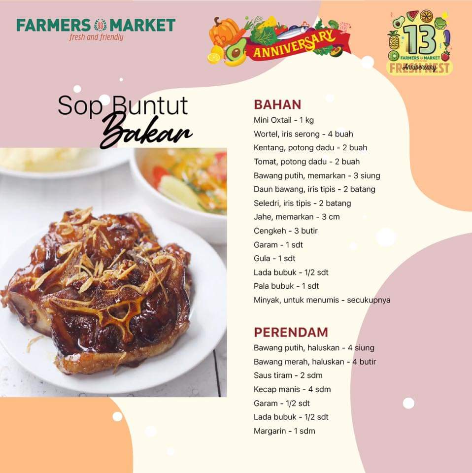 FarmersMarket99's tweet photo. Nggak salah deh kalau coba menu dari buntut sapi. Cek resepnya di gambar!

Mau dapatkan Mini Oxtail yang fresh? Tersedia di Farmers Market Favoritmu!

#Farmersmarket #Farmersmarketindo #DailyFresh #FreshFood #Meat #Beef #MiniOxtail #BuntutSapi https://t.co/EdWgIumvWb
