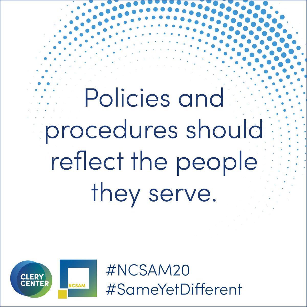 CleryCenter's tweet photo. Center marginalized students when crafting campus safety policies and procedures ensuring they are thought of first, not last. #NCSAM20 #SameYetDifferent https://t.co/UinuGsGrxx https://t.co/rUKPQTMiPs