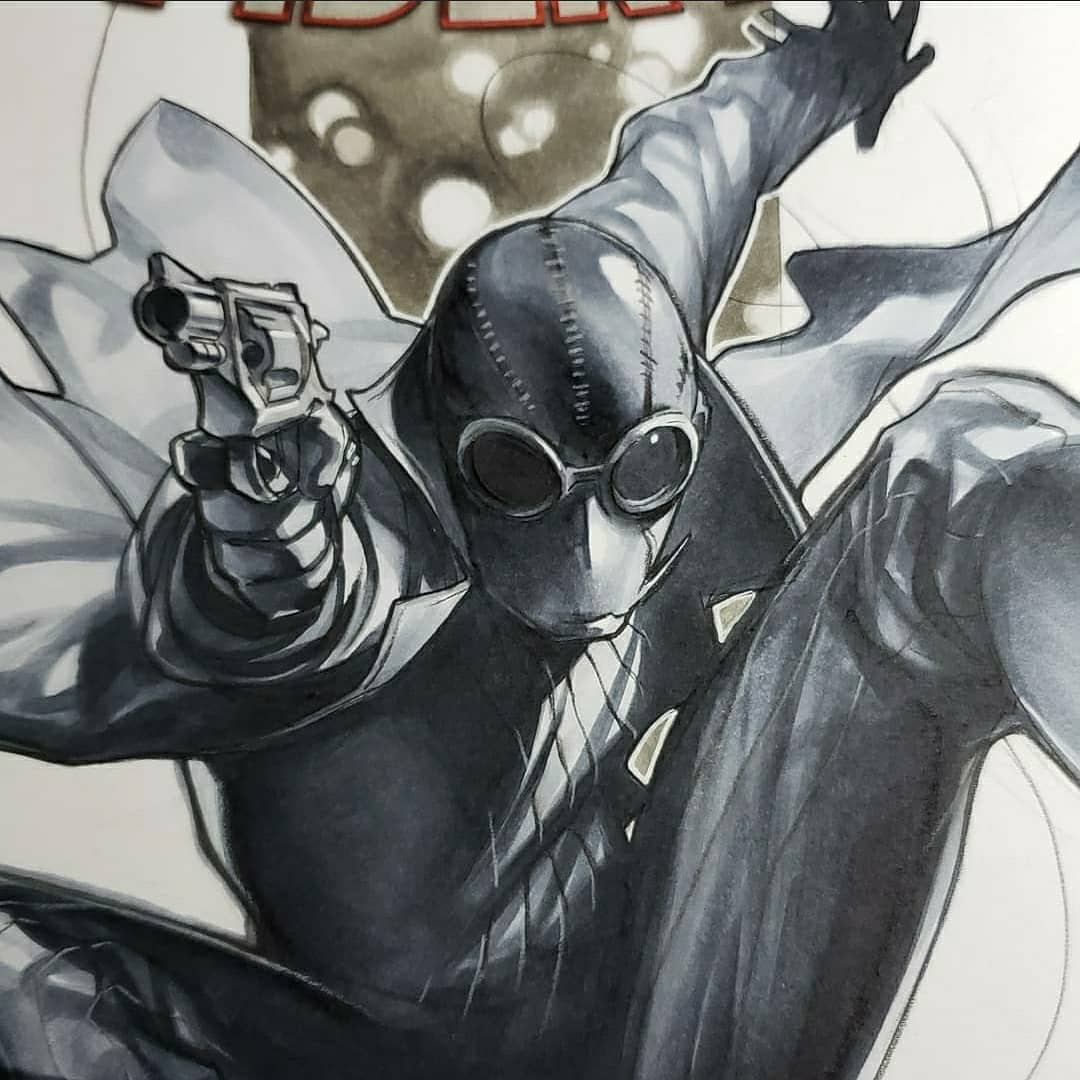 #tbt to that #spidermannoir commission for #nycc2019 🕷️ #pewpewpew 🔫

Good times! 

Missing you this year #newyork 😞
_
#spiderman #spiderverse #intothespiderverse #webwarriors #theamazingspiderman #benharveyart