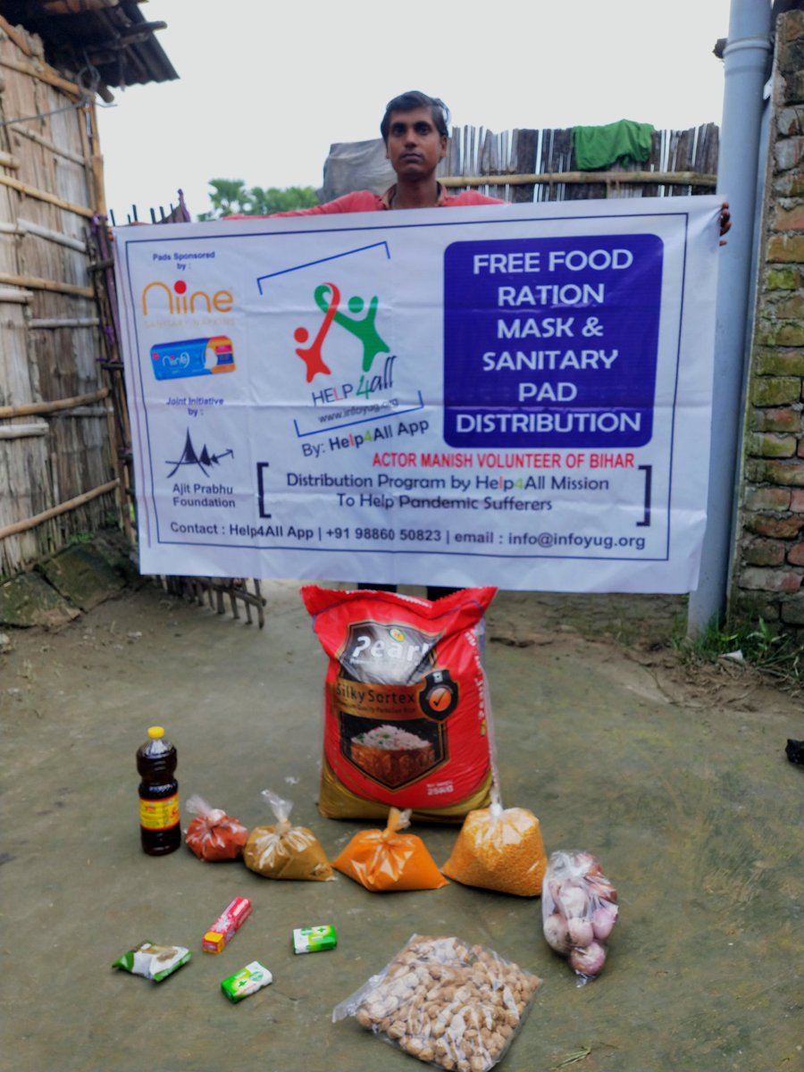 Manishactor2's tweet image. Ye hai hamare help4all ke team member jo logo tak ration pauchane aur ration pack karne me madad karte thai 🙏🏽aj enke upar problem aaie to @Help4All4 ne enke liye ak month ka ration ka entjam kiya 🥳thanku #help4all apne team member ke problem khatam kar diya