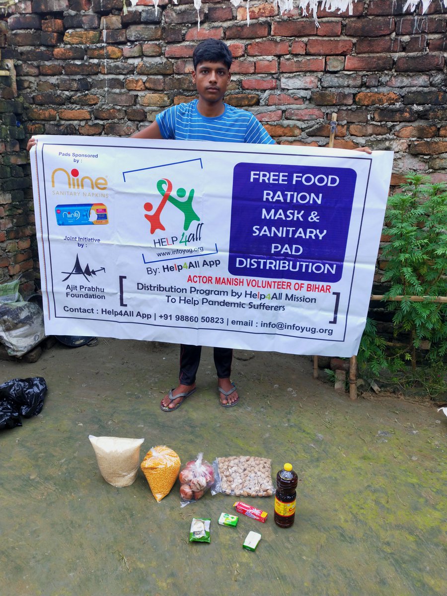 Manishactor2's tweet image. Ye ration ki problem me thai kahi se koi mdad na mili phir enhone @Help4All4 se ummid kiya aur kuch hi waqt badd enke pass ration pauch gya 🥳#help4all bihar me ak accha ngo sabit hua hai help karne me #help4all ko mera aur mere gaow wale ke traf se tahe dil se sukriya