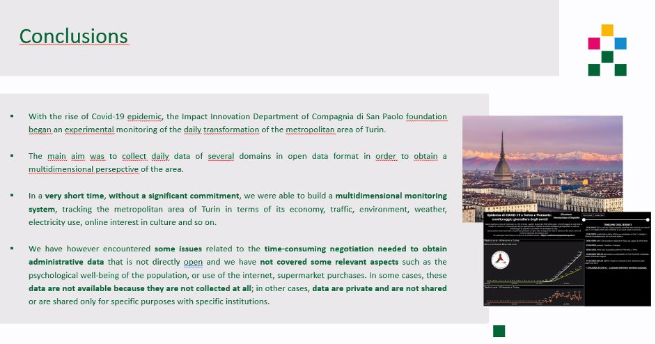 dataforpolicy's tweet image. Here are the conclusions of their paper as shared by Filippo Candela&apos;s presentation at #DataforPolicy2020.