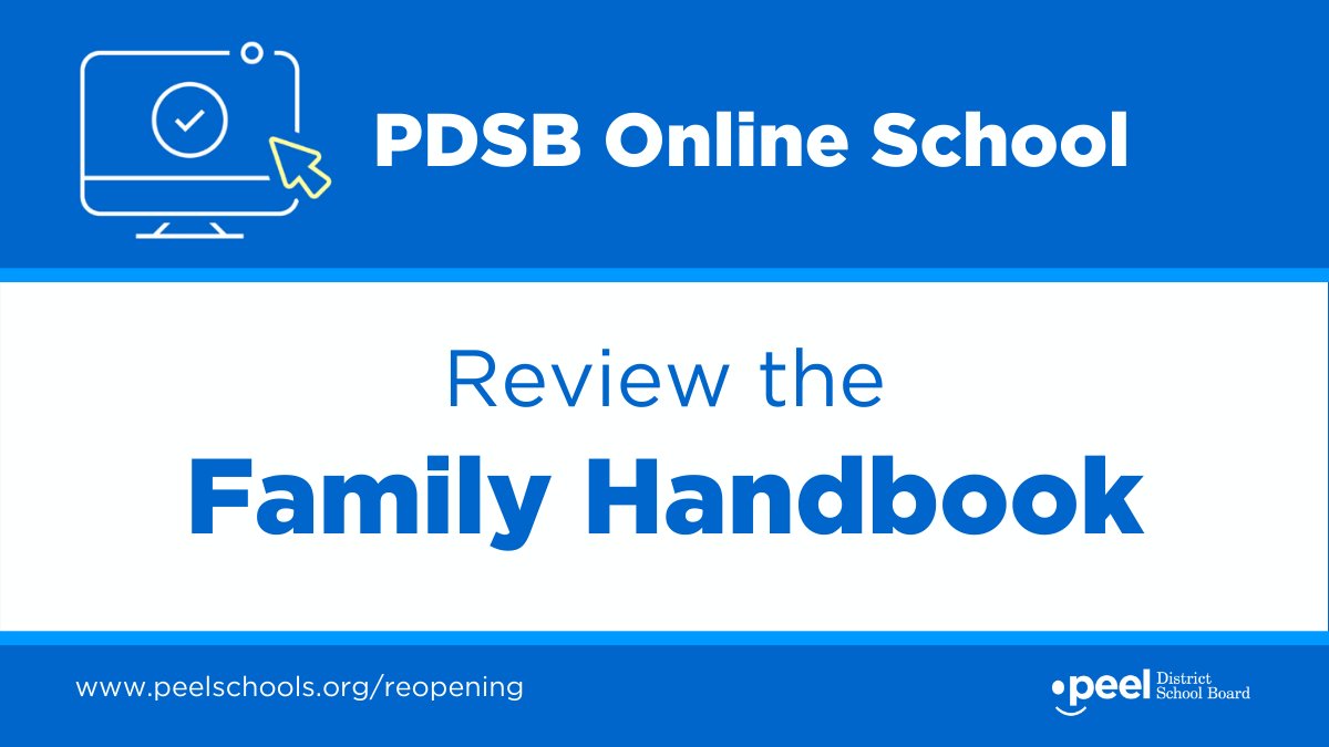 As we prepare for the first day of online classes, the board has developed a Family Handbook to support families and each student's learning needs.

Review the Family Handbook here:
➡️peelschools.org/media/newsrele…