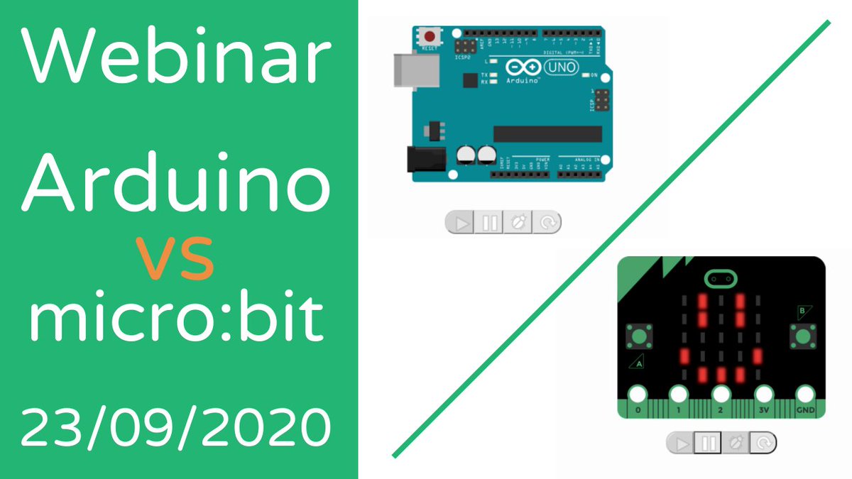Vittascience's tweet photo. [WEBINAIRE 📺 ] 
Mercredi 23 septembre à 15h00 🕒
Arduino 🆚 micro:bit 

Lien : https://t.co/ifqGso2kfn

Nous présenterons ces deux cartes et vous aurez la possibilité de poser des questions en direct !
#STEM #SNT #NSI #Technologie #Sciences #SVT #physiquechimie https://t.co/XlNKBslgWV