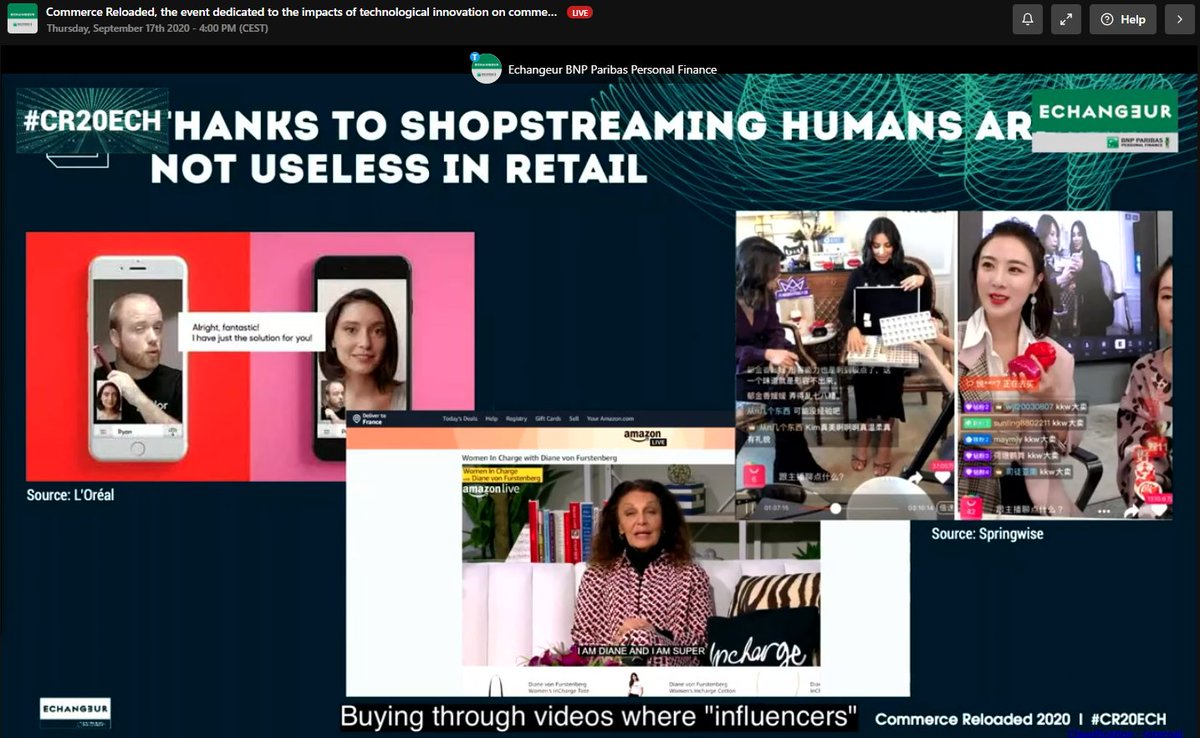 jbonnel's tweet photo. #CommerceReloaded : Le #ShopStreaming une vraie tendance qui replace l'humain au cœur du digital par @nincoroby @Echangeur #NewRetail #H2H #Retail #Commerce #DigitalRetail #ConsomActeur #CR20ECH #AmbiantCommerce https://t.co/3ZEV7Lja3i