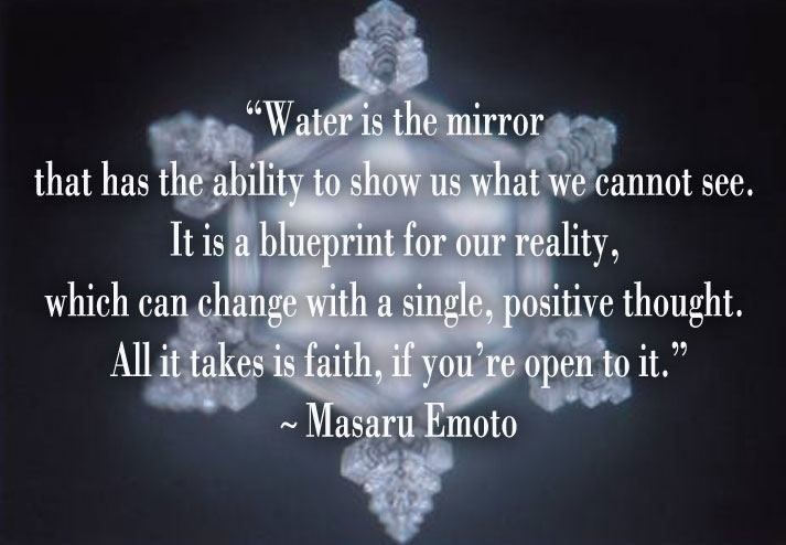 Did you know that water has a memory? Dr. Emoto proved that water molecules change according to the energy/frequency it is exposed to. E*motion affects and changes water molecules. 3/