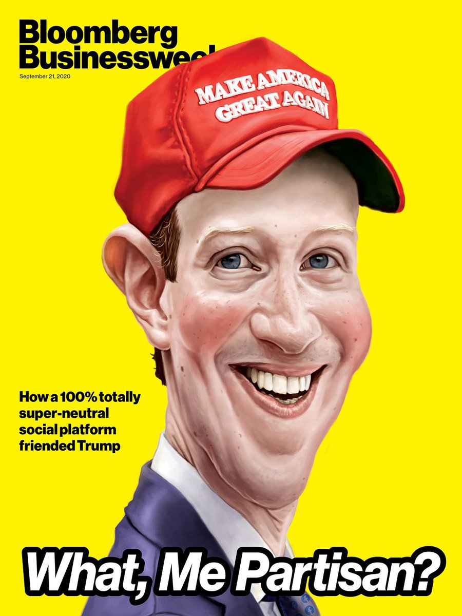 Facebook has been careful to keep Trump and conservatives happy— appeasing those in power while the company faces regulatory risk. Wrote a cover story w/ <a href="/KurtWagner8/">Kurt Wagner</a> about why it’s a problem for the upcoming election. bloomberg.com/news/features/…