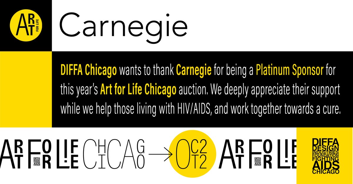 aflchicago's tweet photo. As a Platinum Sponsor for #AFLC 2020, @Carnegie is helping @DIFFAChi to support those living with HIV/AIDS. Please join them in helping to support this important cause by donating. Text: AFLC2020 to 44-321 https://t.co/vTHJF4thIe