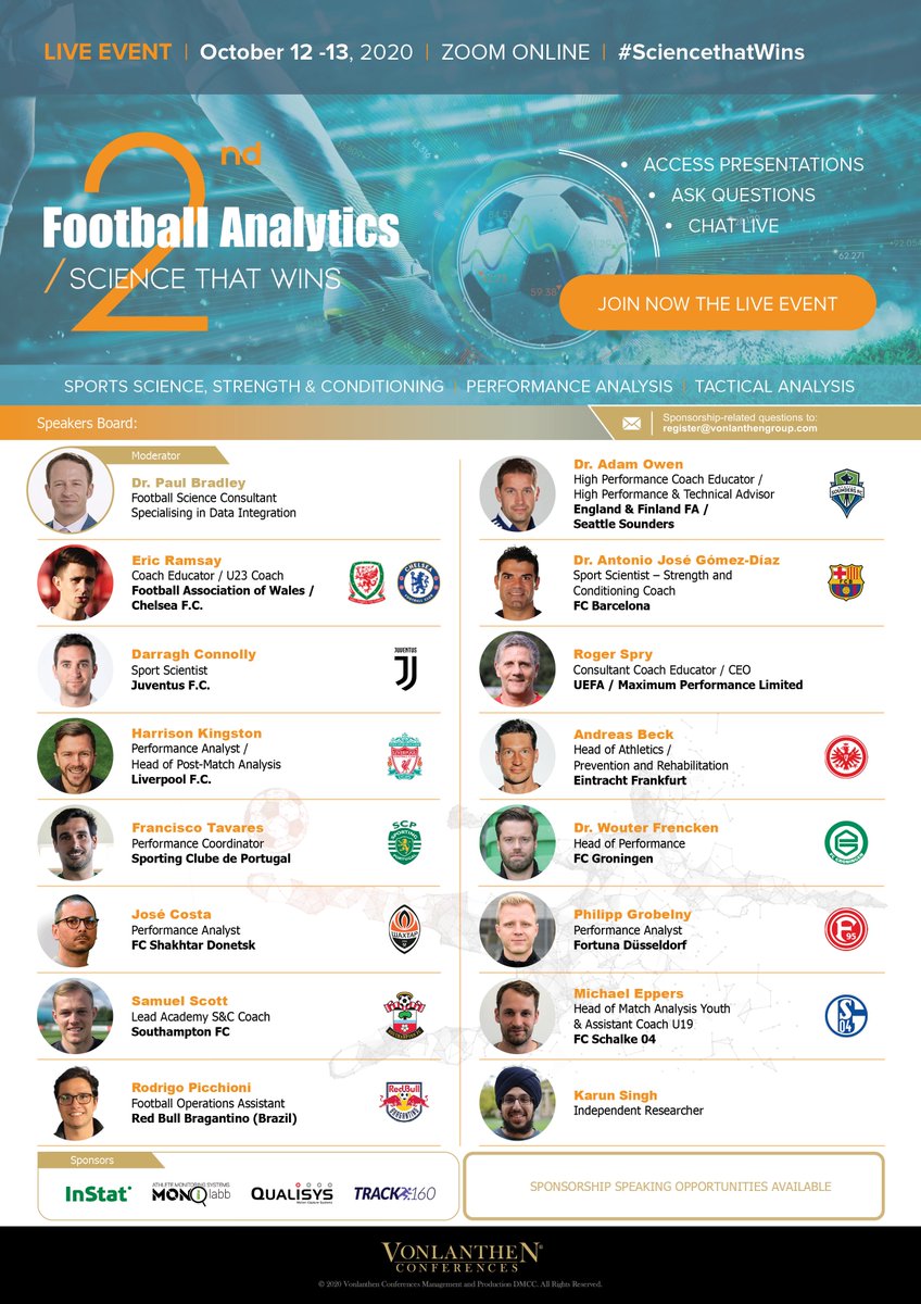 DmitryLukas_VLG's tweet photo. ⚽️Leading experts will be sharing their insights at #ScienceThatWins
📚Request full details at https://t.co/8ypMSIi7Em
OR 📝Register at https://t.co/cCxh7LByyC

📅 See you October 12-13, 2020! https://t.co/x1TlzT8kqH