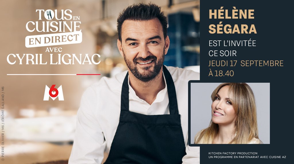 M6's tweet photo. Ce soir à 18.40, @helenesegaraoff est dans #TousEnCuisine avec @cyril_lignac ! Au menu :
 🥕Boulettes, quinoa, chips de carottes
 🍫 Mug cake au chocolat https://t.co/f5UV68dzvc