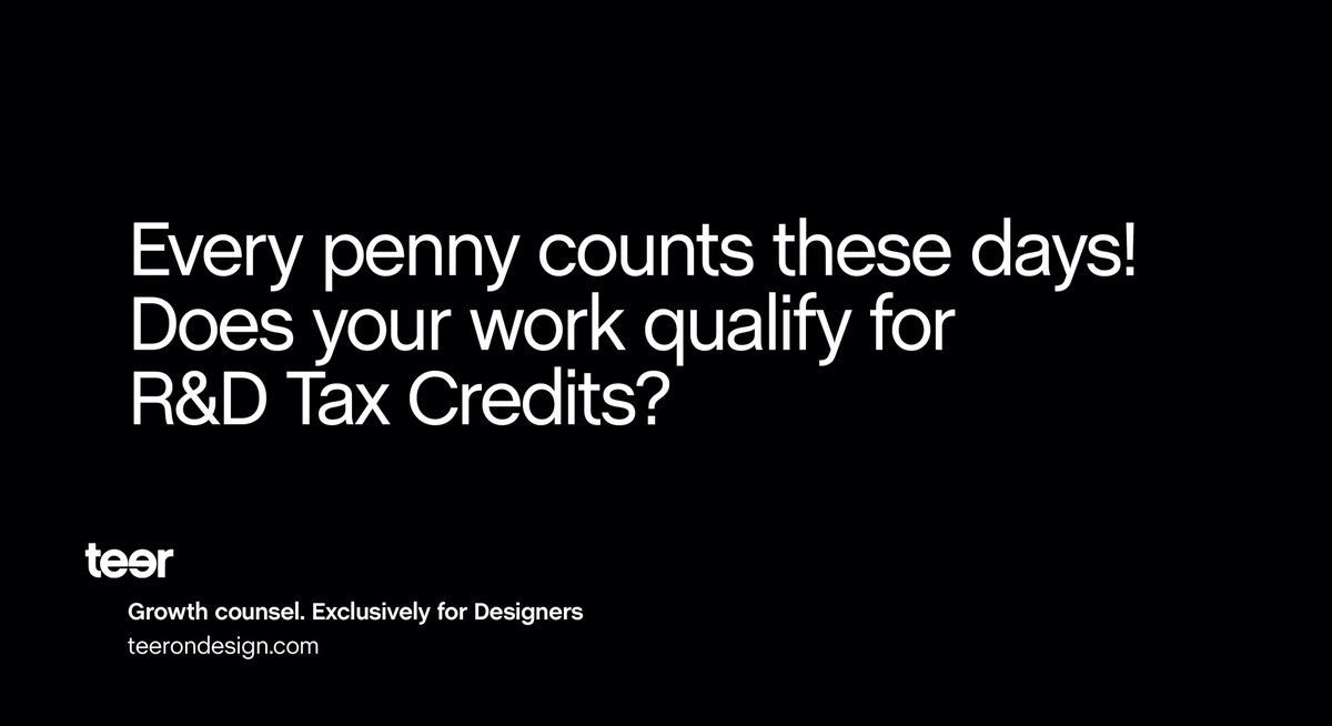 simonteer's tweet image. Some firms are eligible but not claiming...
teerondesign.com/claim-up-to-33…

#innovation #claims #Designers