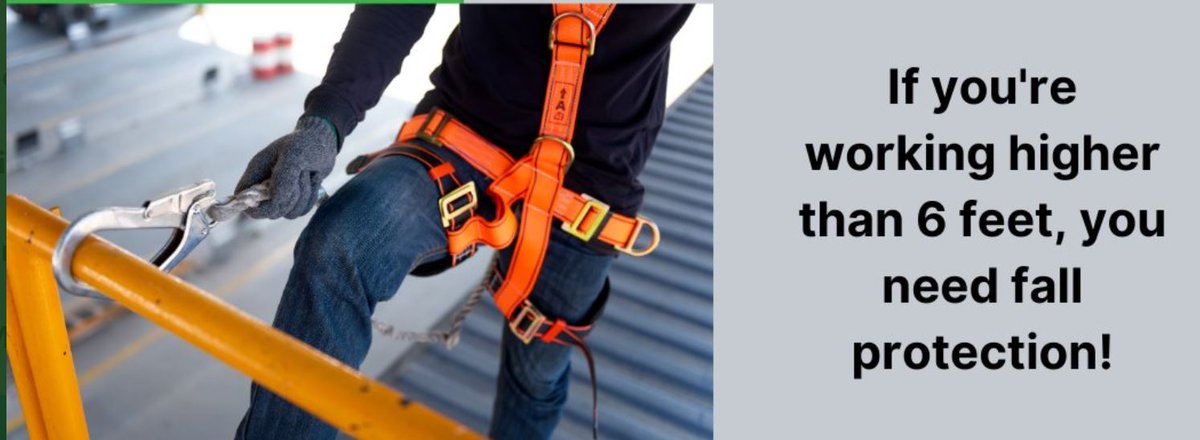 Did you know?  If you are working at a level above six feet, you should have fall protection.  #StandDown4Safety  #LiftSafe