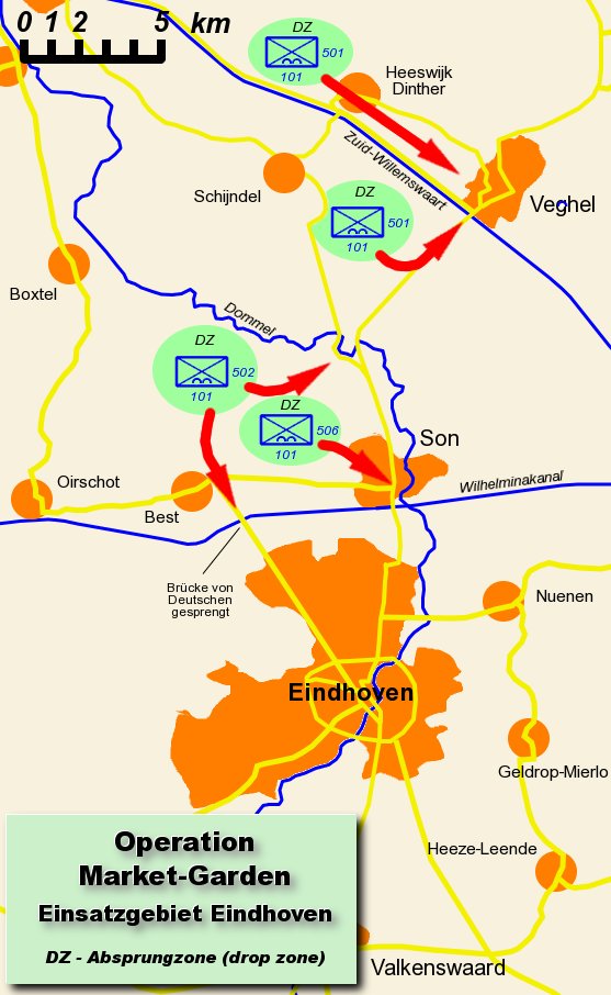 13 of 31:To the south, elements of the 101st Airborne jumped near Eindhoven. They would be the first to encounter the ground forces as the Garden portion of the operation commenced.