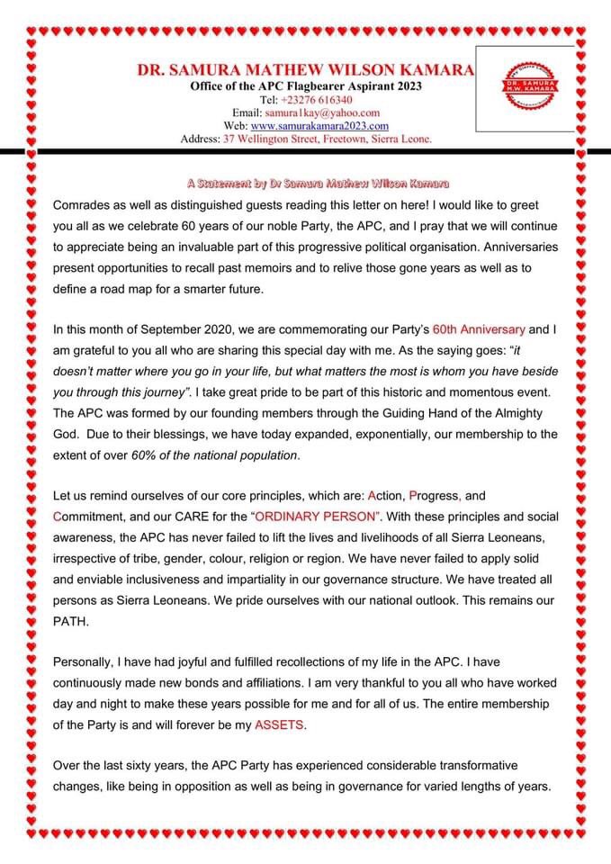 samurakamara201's tweet photo. Our APC is 60 Years this month. Celebrating this milestone I have put the Party into historic context. Please read and share. #LongLiveAPC https://t.co/xkIXYwlhjB