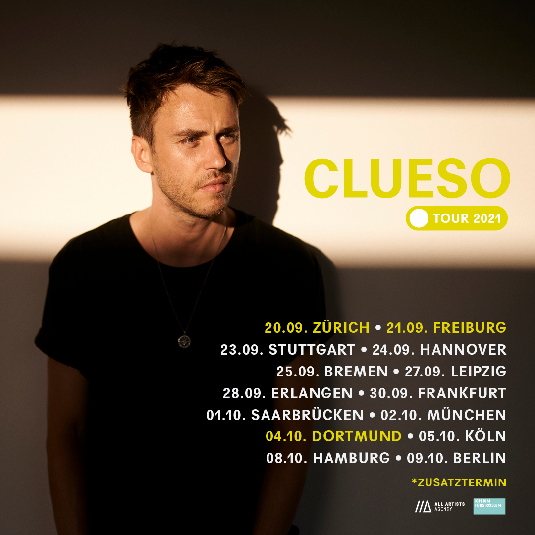 Auch wir schieben unsere Tour 2020 aufs nächste Jahr, Tickets aus diesem Jahr behalten ihre Gültigkeit. Danke für euren Support, ich freu mich, wenn wir wieder gemeinsam singen und feiern. Mit alten und vielen neuen Songs im Gepäck! Love the People! lnkfi.re/Clueso_Tour2021