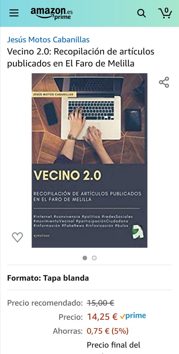 Pues no voy a negar que estoy emocionado por tener mi libro a la venta en @amazon

Enlace directo: amazon.es/dp/8415813856/…

#redessociales #libro #movimientoVecinal #bulos #información #Melilla